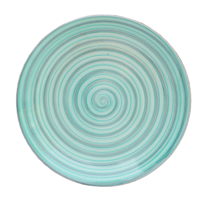 Ceramic Plates for Dinner Ceramic Plate Ceramic Dinner Plates Microwave Safe Plates (Set of 4, Sea Green & Grey, 10.2" x 10.2" x 1.1" Inch)