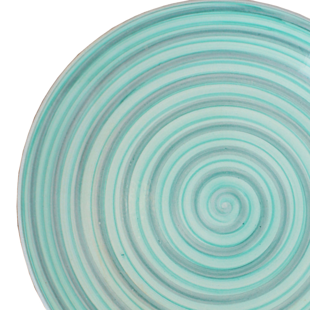 Ceramic Plates for Dinner Ceramic Plate Ceramic Dinner Plates Microwave Safe Plates (Set of 4, Sea Green & Grey, 10.2" x 10.2" x 1.1" Inch)