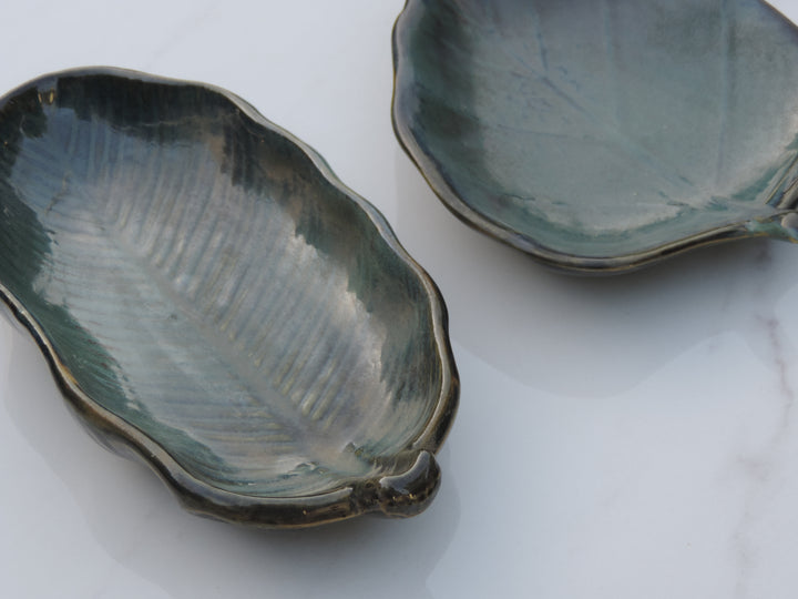 Trunkin’ Reef Collection Platters - Set of 2- Ceramic - 23cm*12cm*4cm/23cm*21cm*3cm