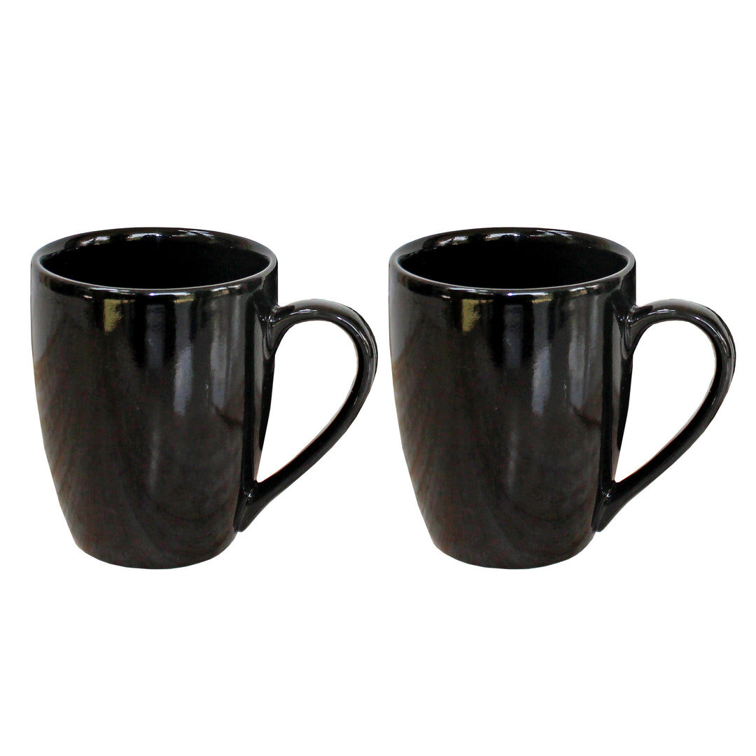 Mugs Set of 2 Ceramic Mugs // Tea Mugs // Coffee Mugs || Black