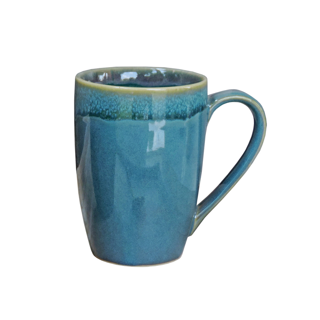 Mugs Set of 2 || Ceramic Mugs || Green || Tea Mugs || Coffee Mugs || Microwave Safe || 4.5"x4.25" Inch