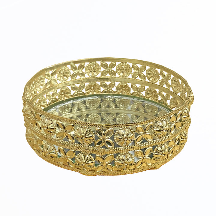 Beautiful Gold Tray for Decoration, Diwali, Wedding, Return Gift | Plated Gift Item
