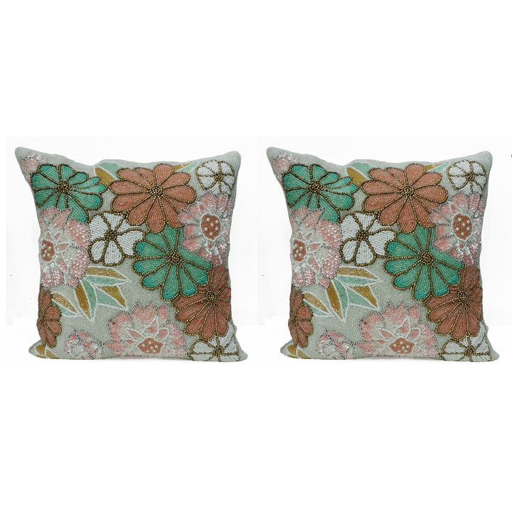 Embroidered Square Combo Cushion Covers for Sofa Home Bedroom - Multicolor