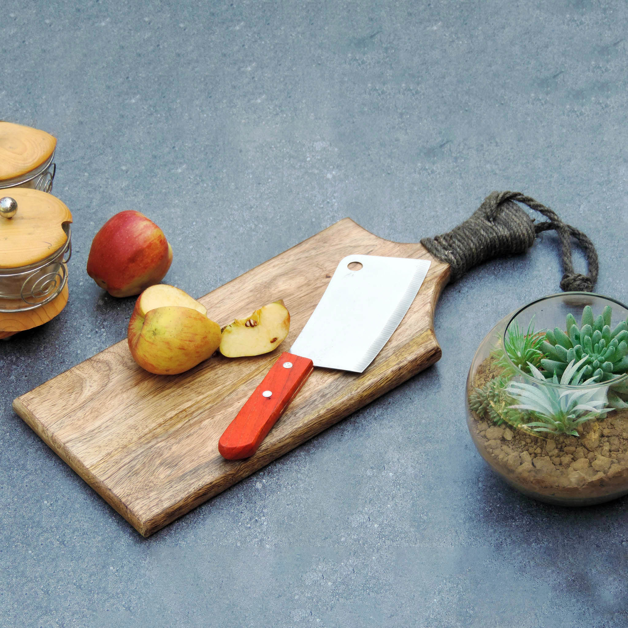 Wooden Chopping Board with Handle - 17 x 44 x 2 cm