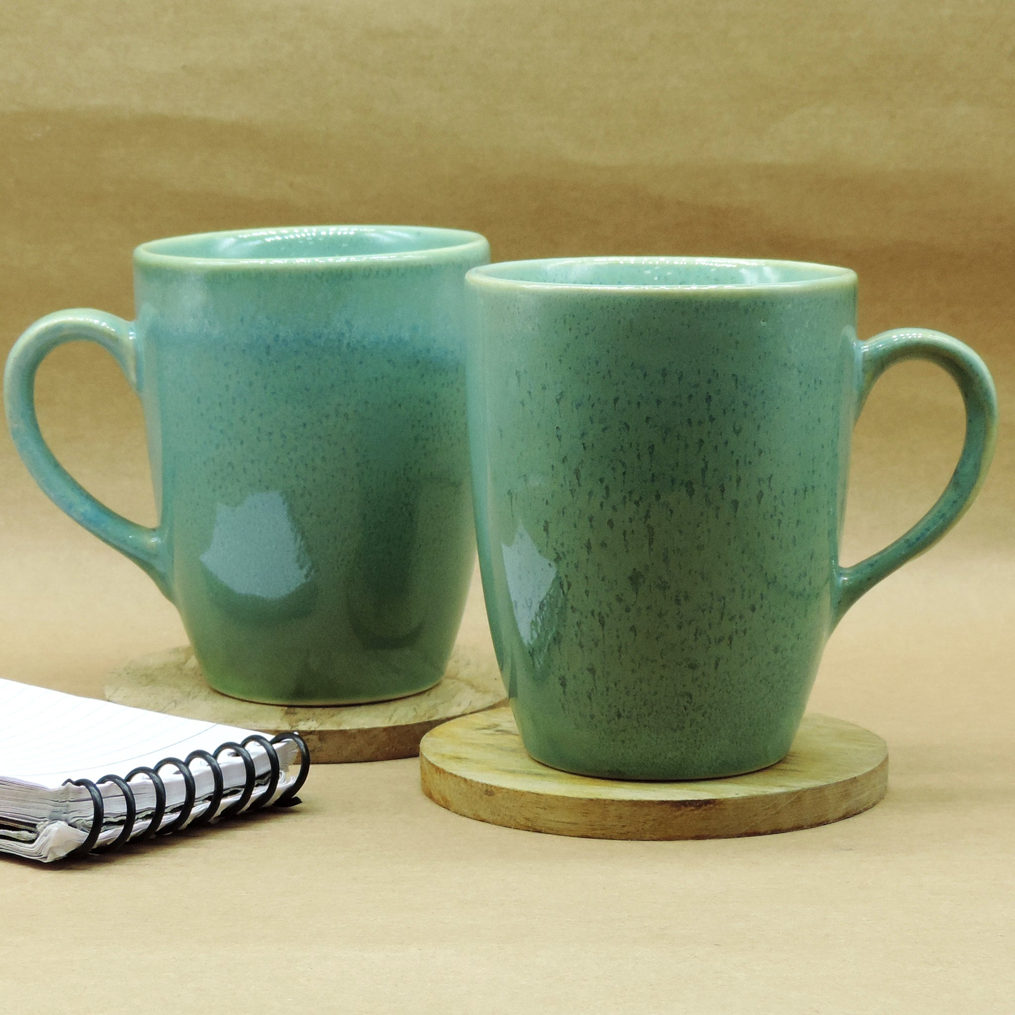 Dinnerware Collection Light Green Mugs Set of 2 - 12x6x10 cm