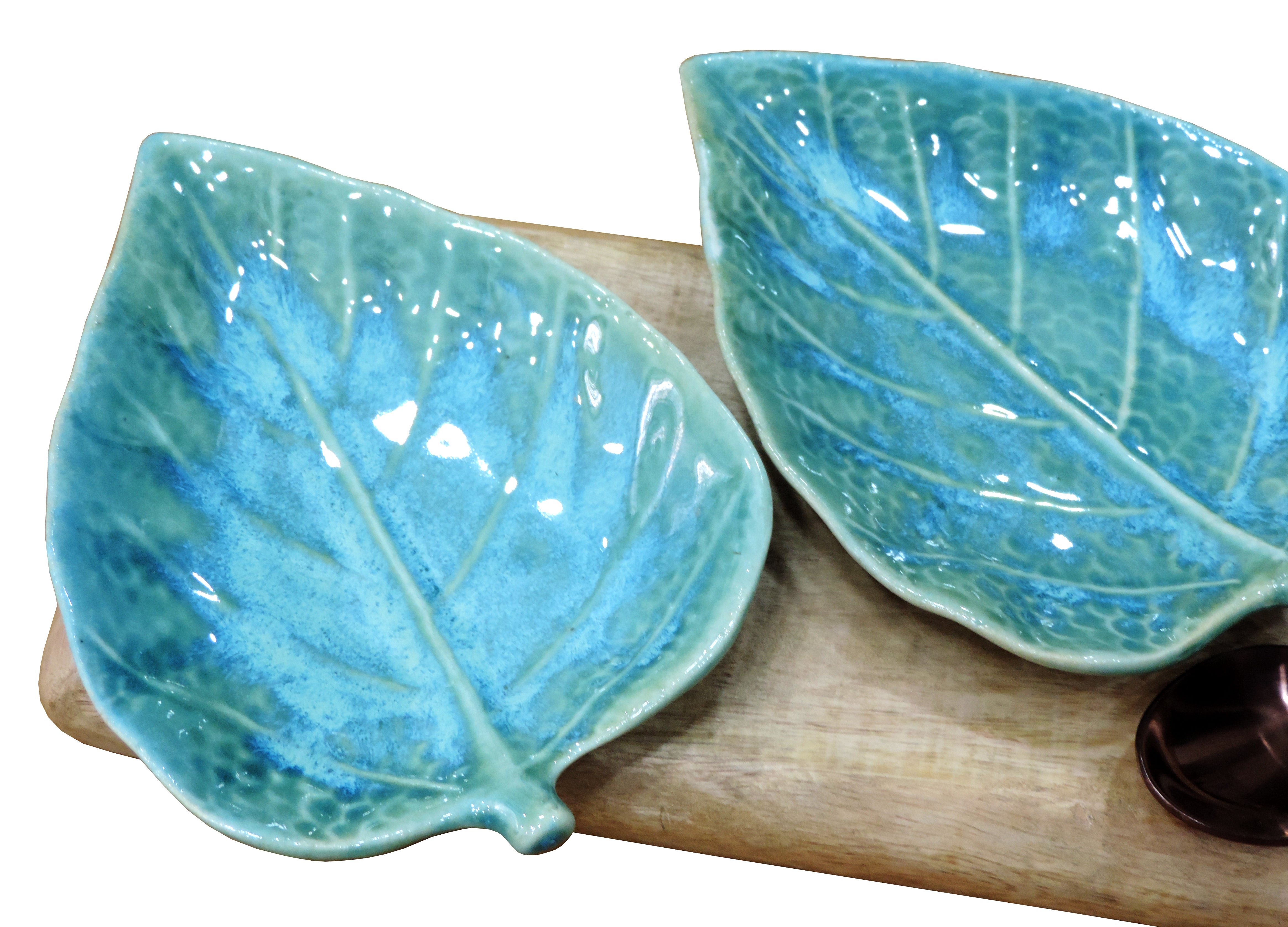 Light Green Ceramic  Platters - 20*14 CM