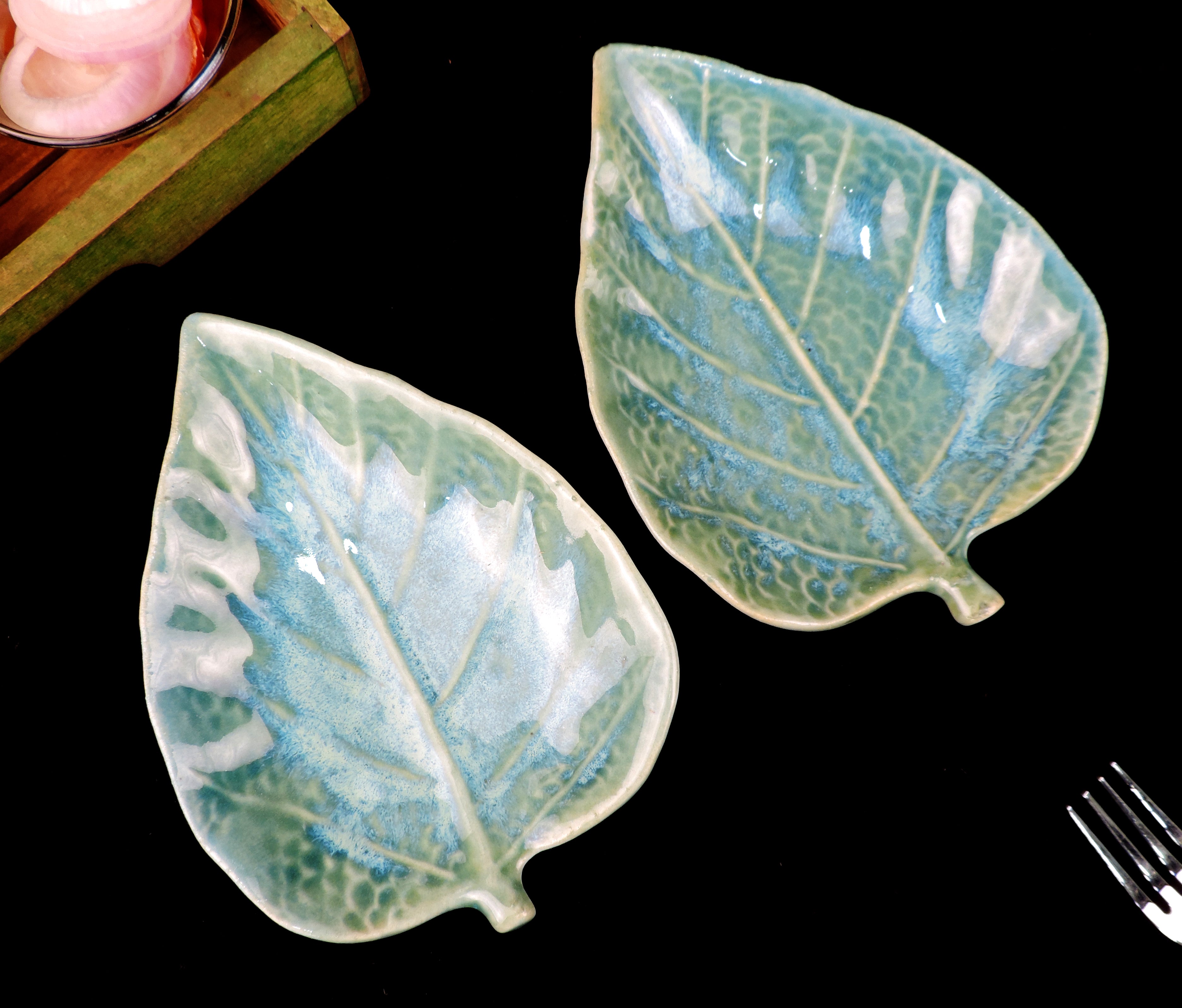Light Green Ceramic  Platters - 20*14 CM