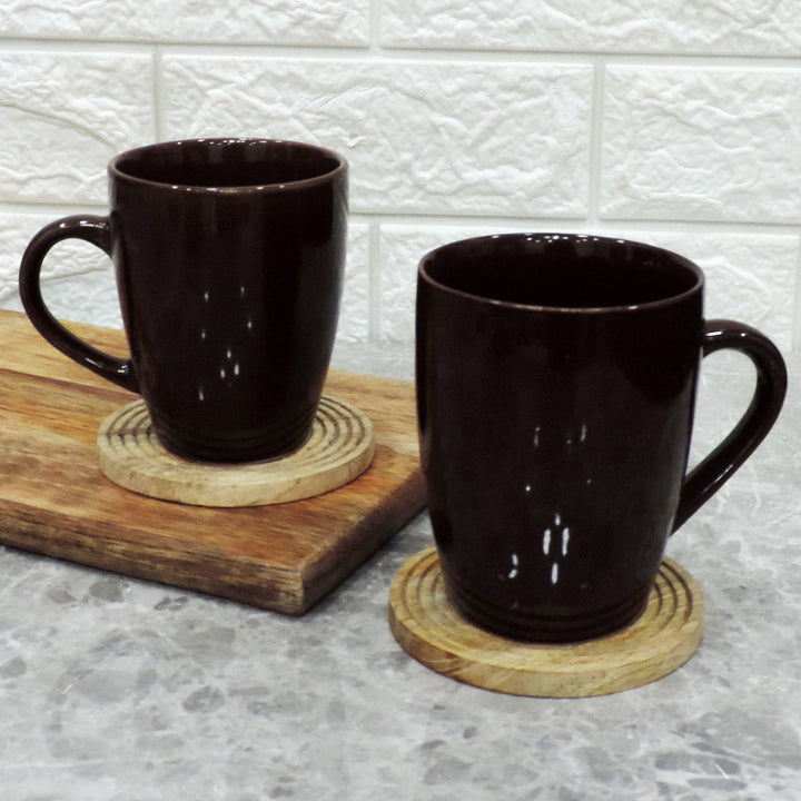 Dinnerware Collection Brown Mugs Set of 2 - 12x9x10 cm
