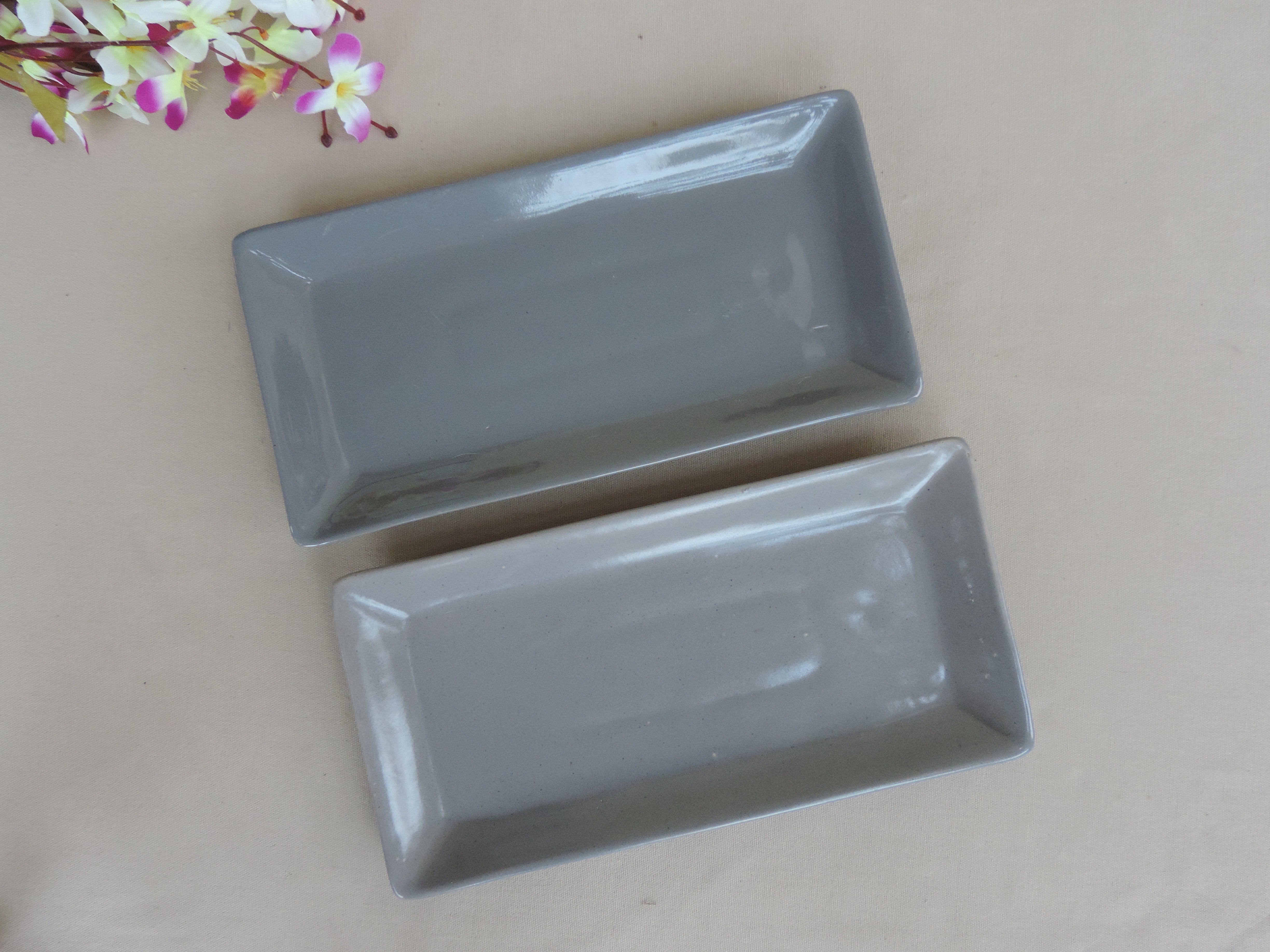 Trunkin’ Platters Set of 2 - Koala gray- Ceramic - 12"*6"