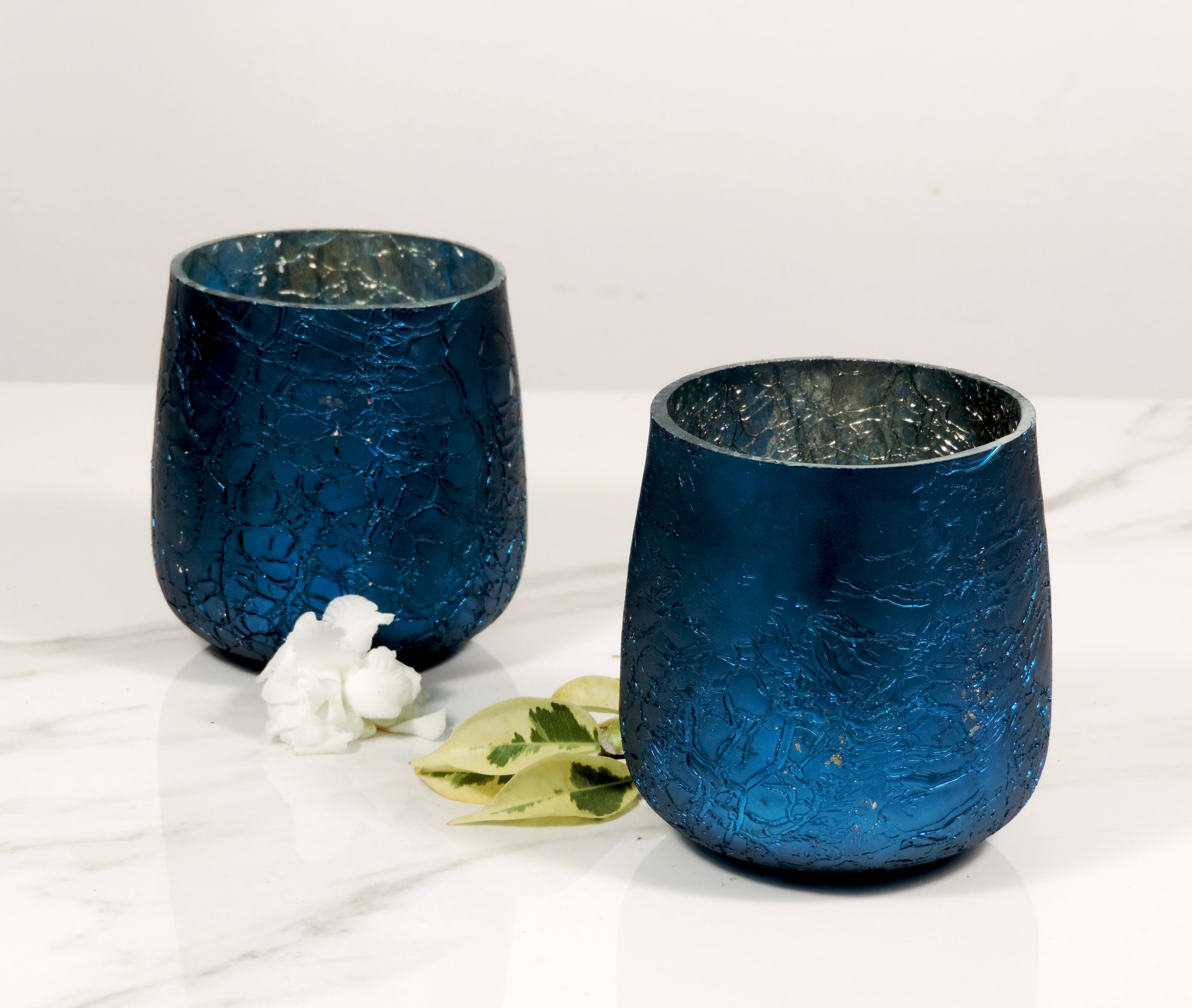Ainaa Collection - Set of 2 Glass Votive in a Gift Box - Turquoise