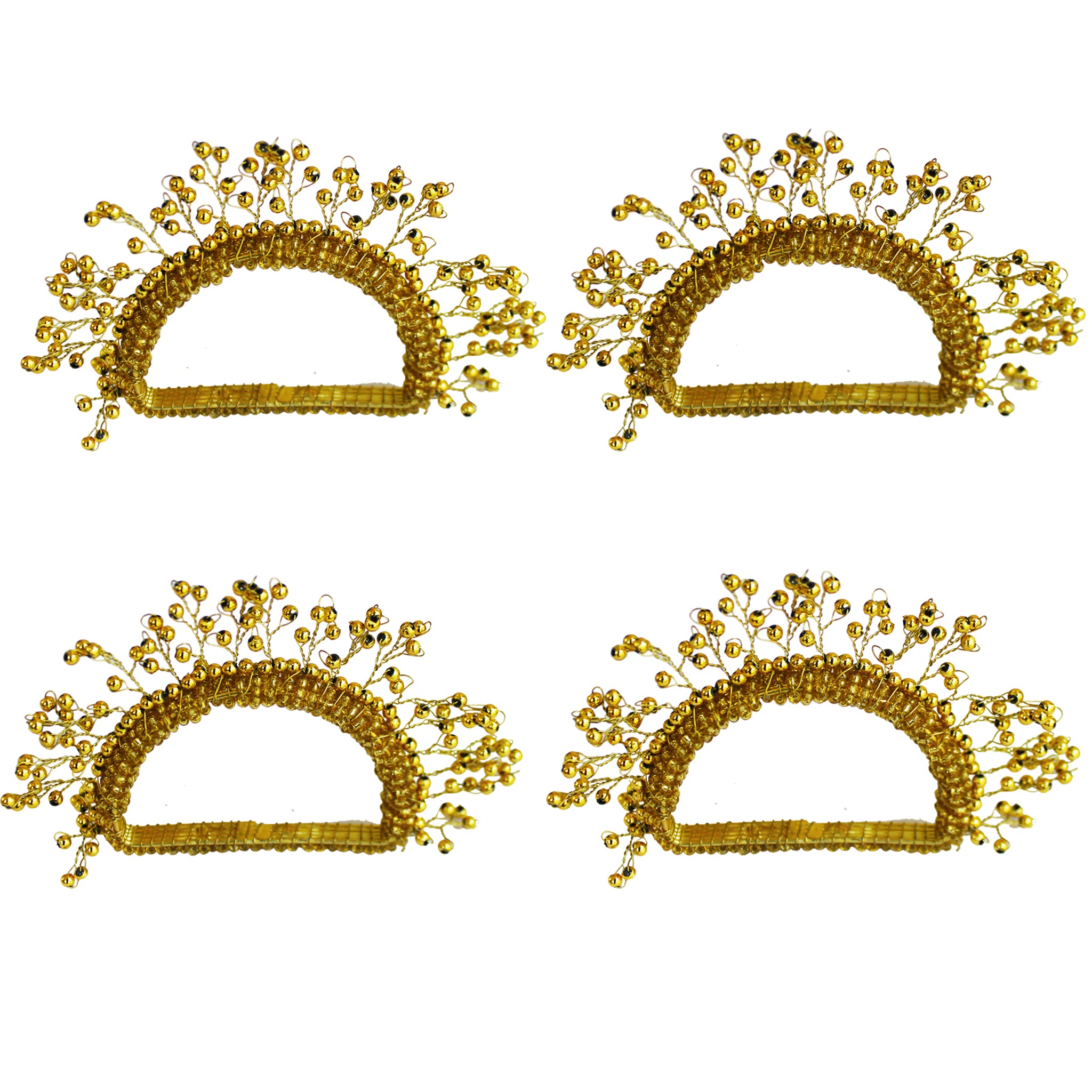Fan Favorites Napkin Rings / Antique Gold / 4"x2.5" / Set of 4