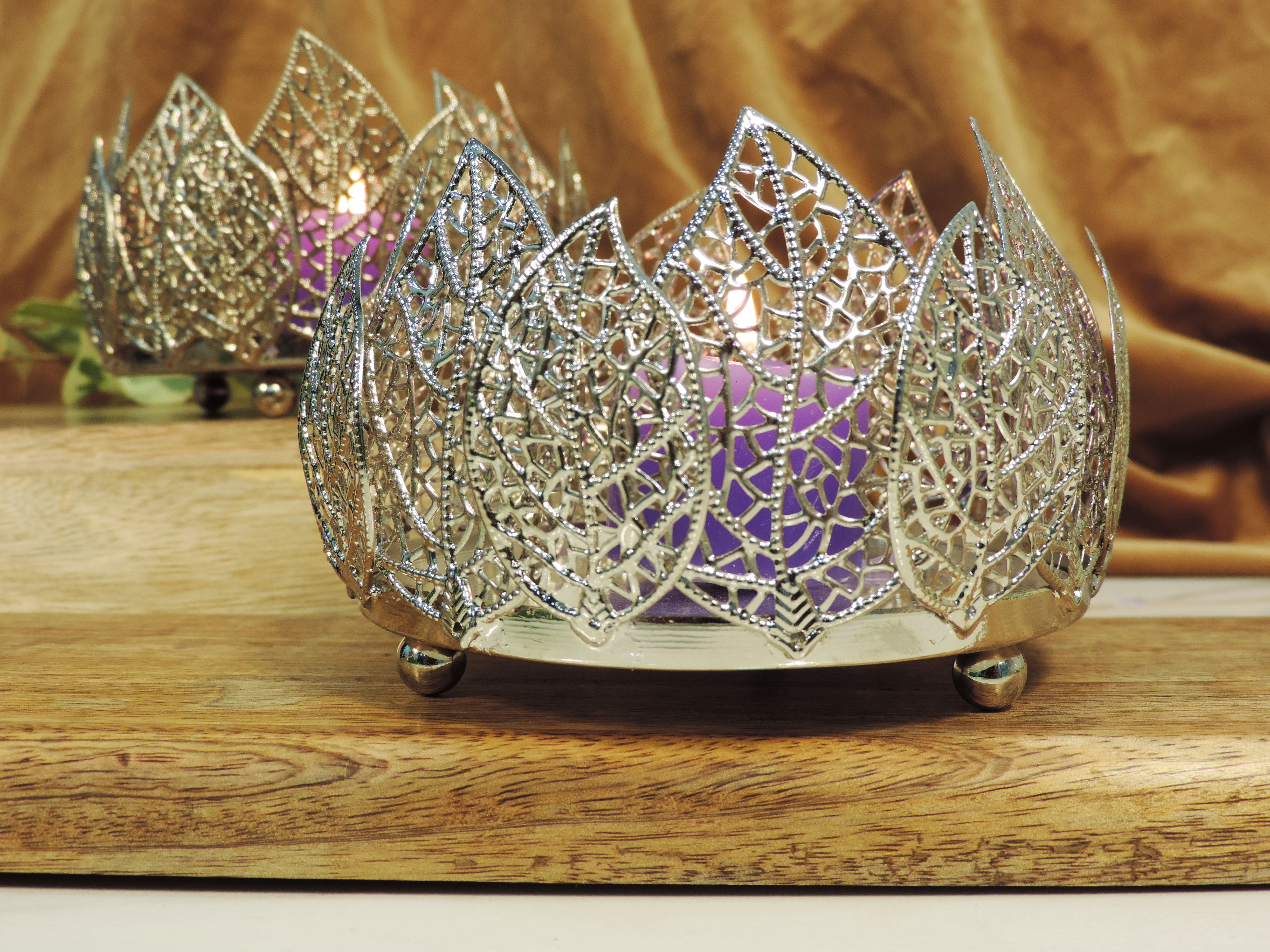 Toshakhana Collection - Silver Votives with tea light in a Gift Box