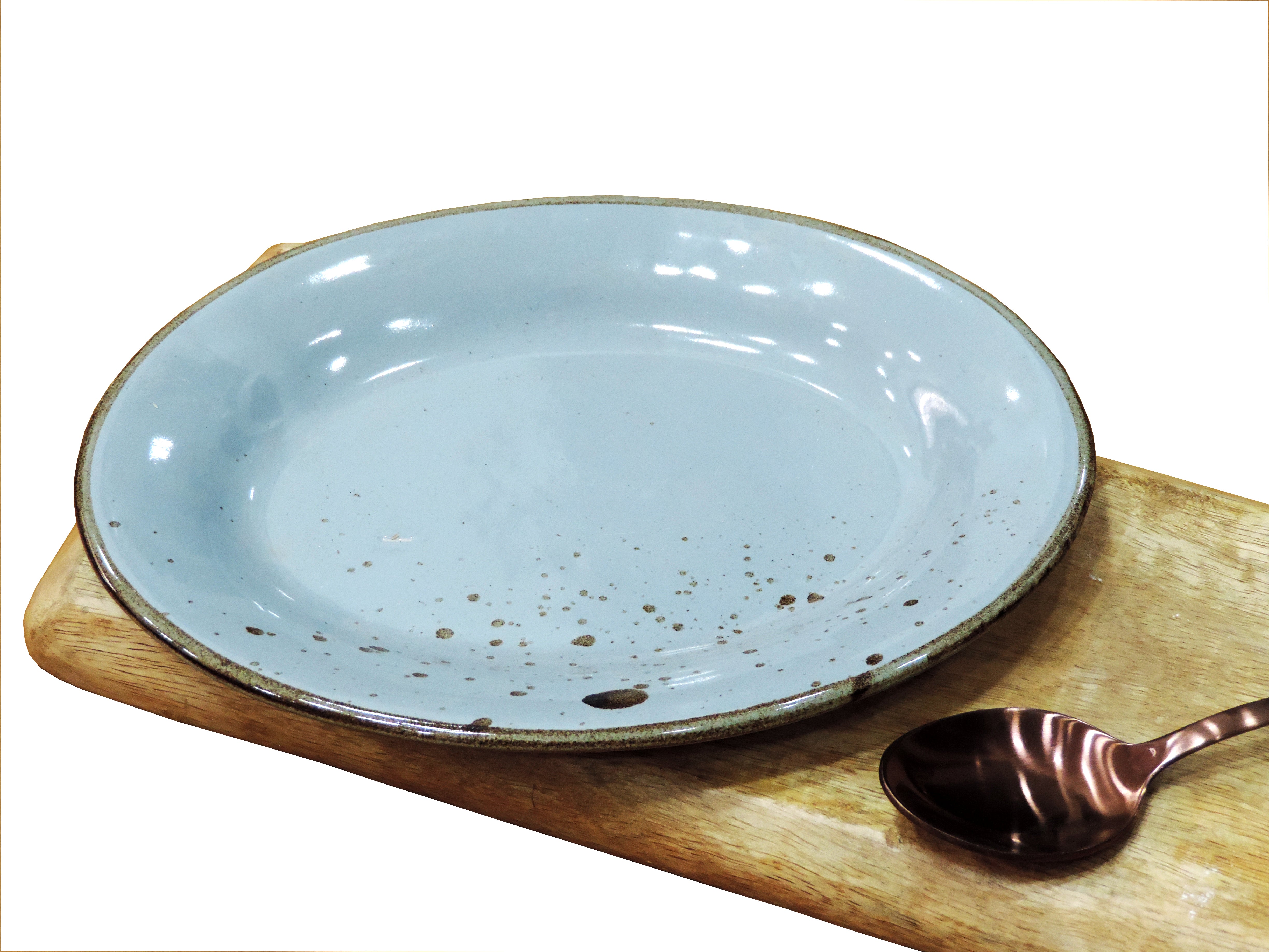 Khola Grey Set of 2 Ceramic  Platters - 24*18 CM