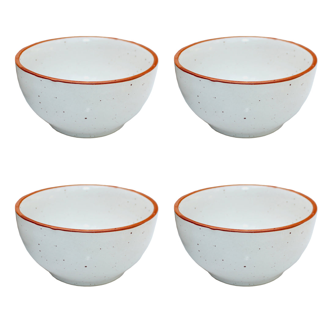 Ceramic 12 Pieces Dinner Set - 4 Full Plate 10 inch , 4 Serving Bowls 4 inch , 4 Mugs 4 inch| Colour Off - White Microwave Safe, Freezer Safe, Dishware Safe
