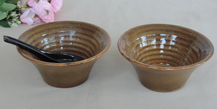 Dinnerware Collection - Ramen Bowl Set of 2 - Drab Brown - Ceramic
