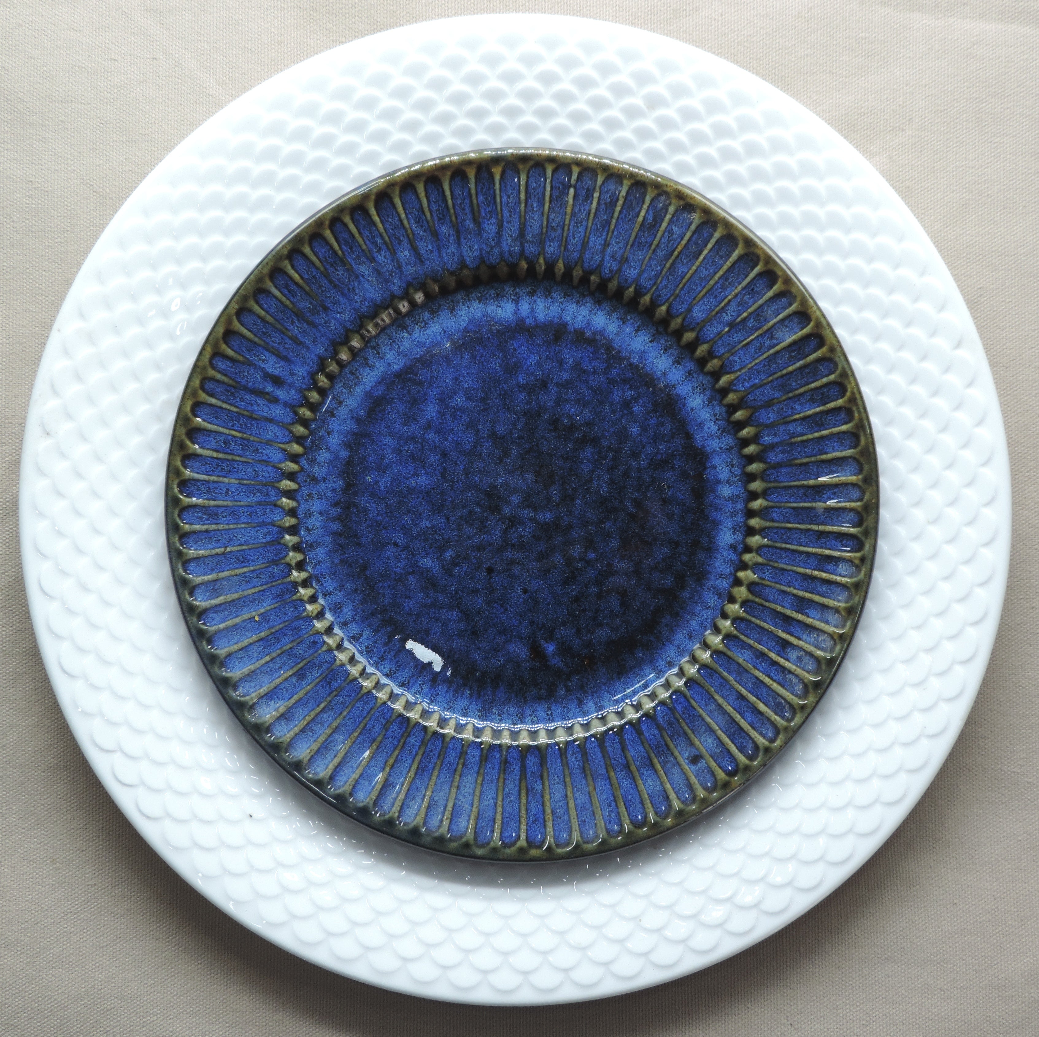 Dinnerware Collection Blue Quarter Plate Set of 4 - 19 CM Round