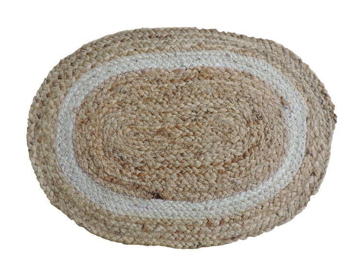 Oval Jute Placemat Natural & Cream 36*48 CM - Set of 2