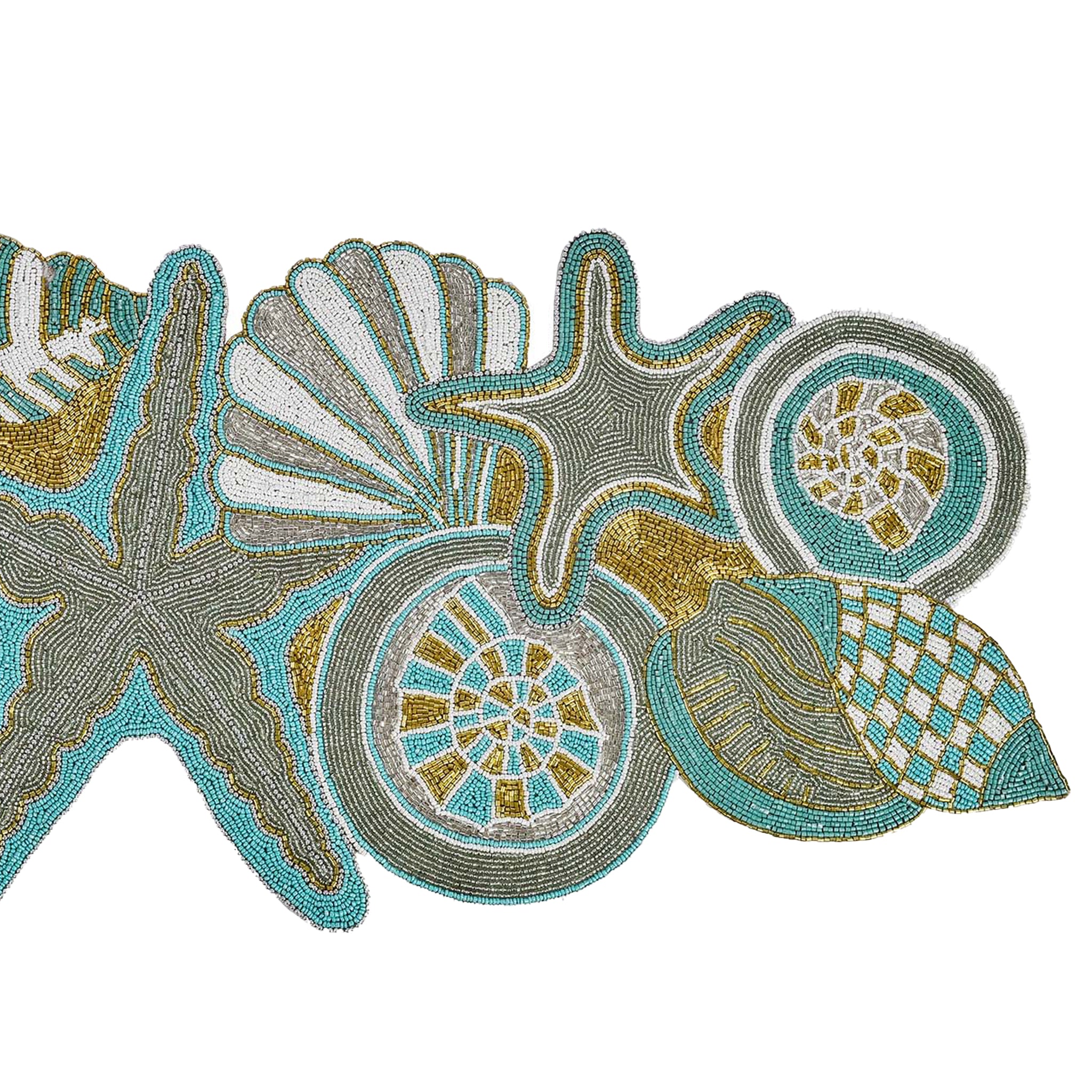 Ringo Star Fish Embroidered Table Runner / 36"x15.75" / Multi