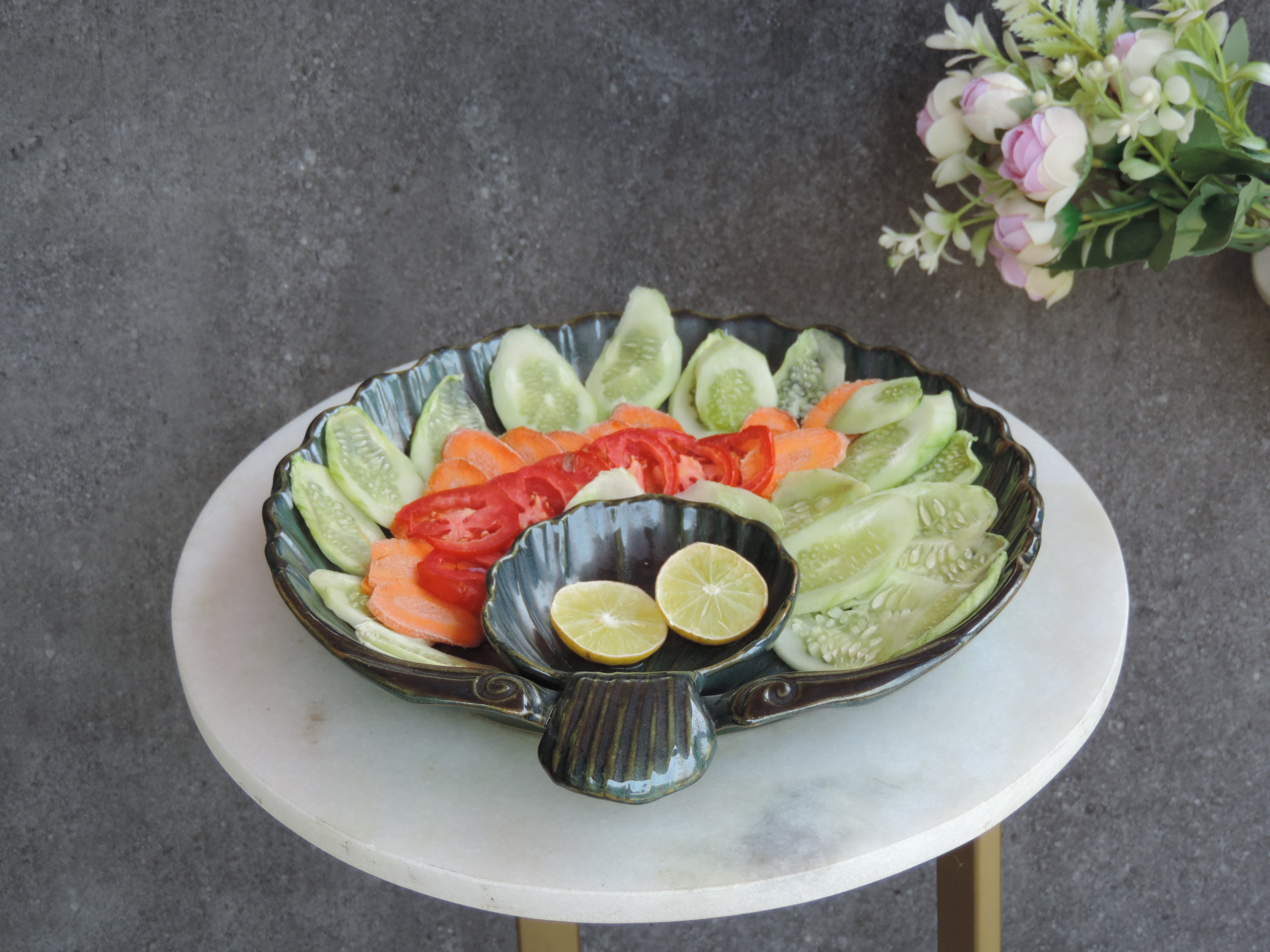 Trunkin' Reef Collection Platters  - Chip & Dip - Ceramic - 28*25 CM