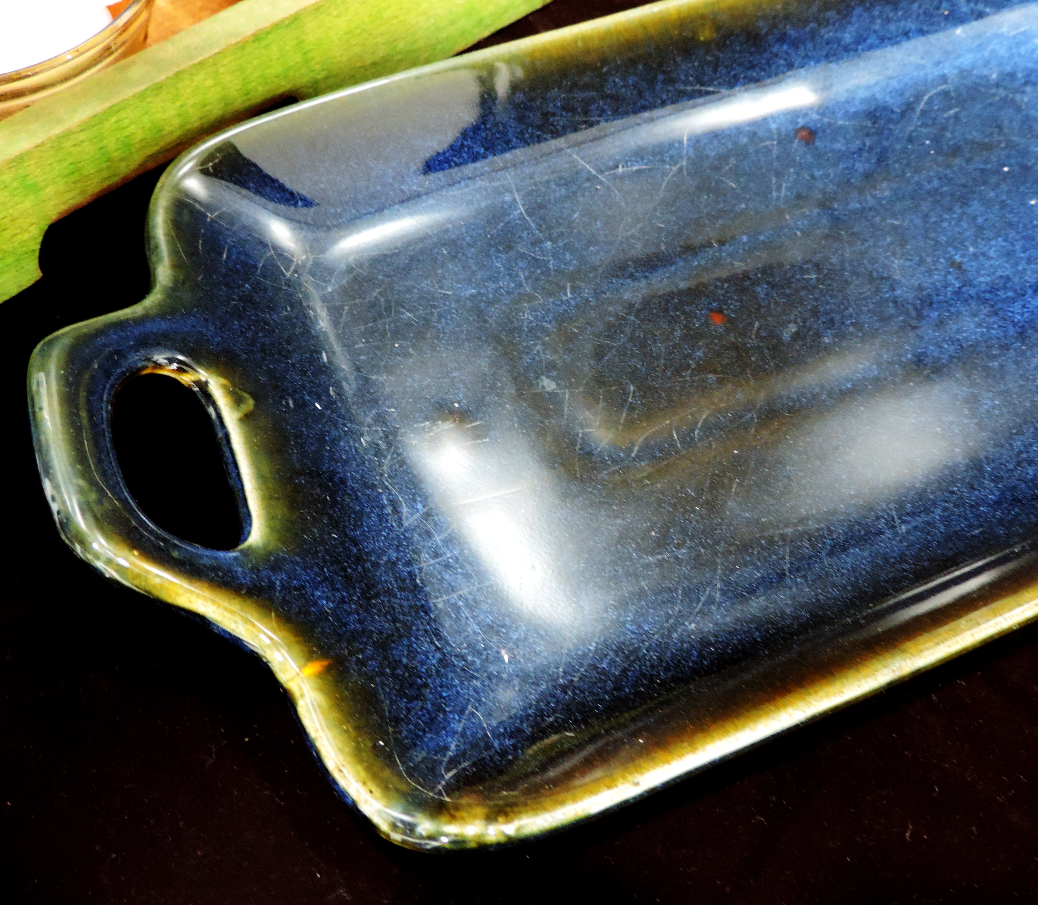 Navy Blue Rectangle Ceramic  Platters - 35*19 CM