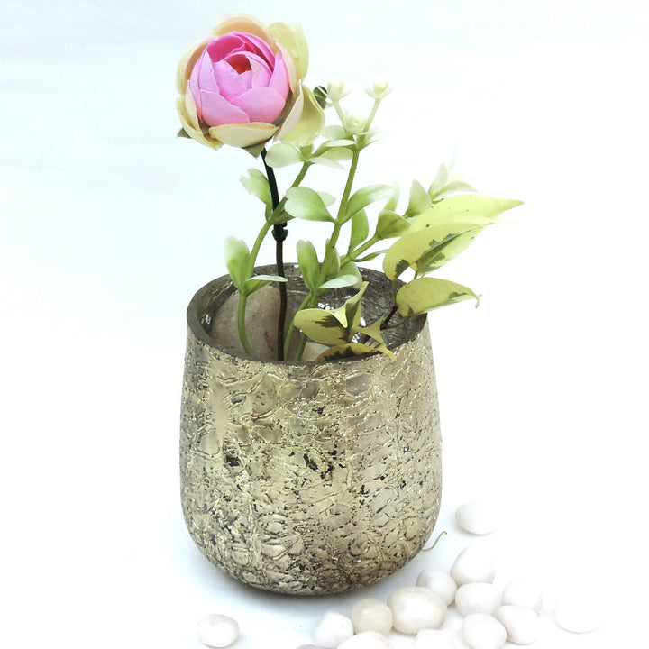 Bud Vase / Glass Vase for Wedding, Events Decorating, Arrangements, Flowers, Office or Home Decor /Silver/3.5"x4"