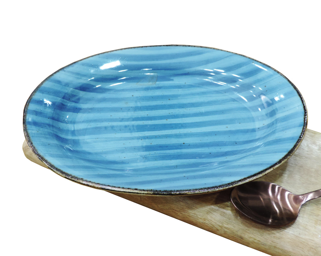Blue Oval Ceramic  Platters - 27*20 CM