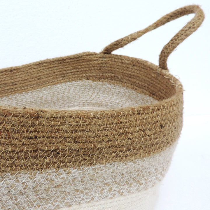 Jute Basket For Newspapers || Storage || Cloths || Photos || Home Decor || Multi-Purpose Bag With Handle || Cream & Natural