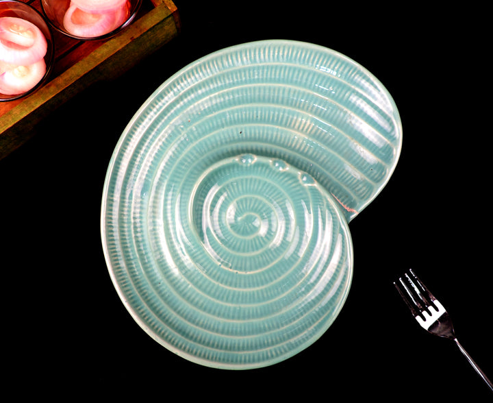 Light Teal Ceramic  Platters - 29*2*4 CM