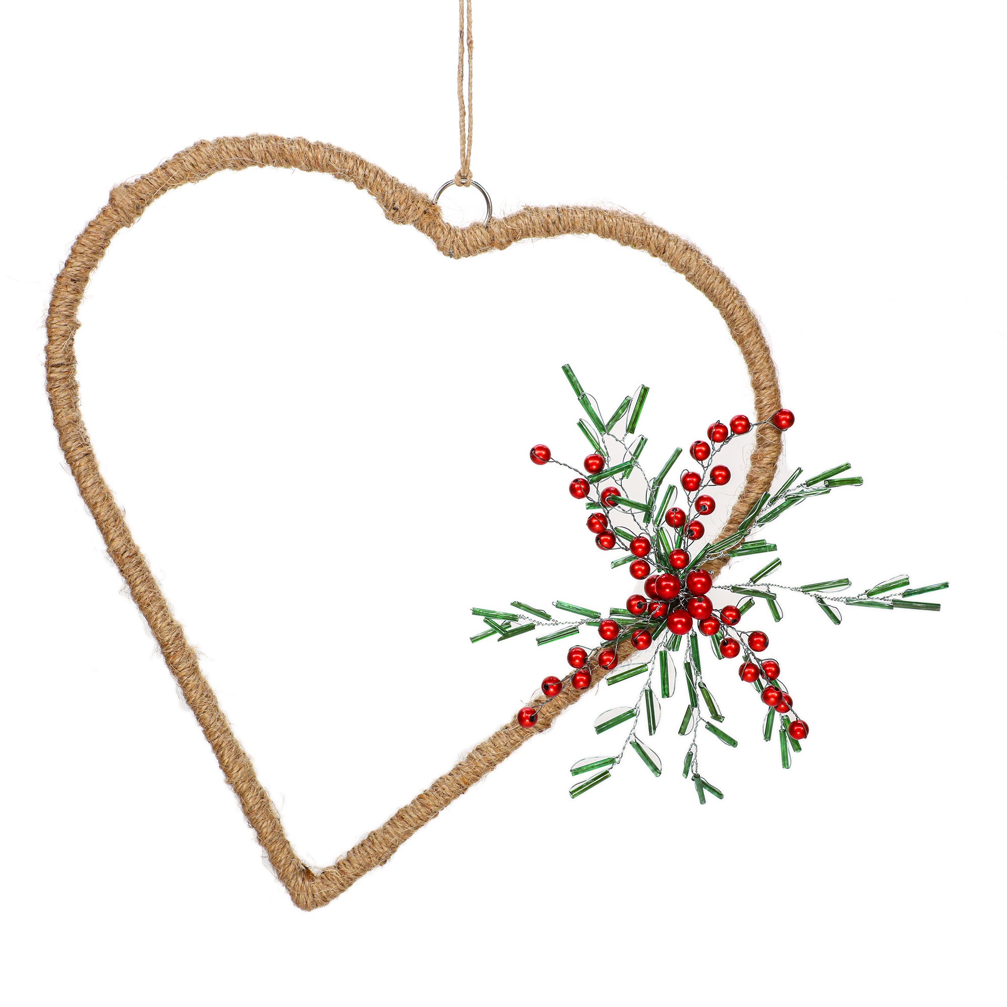 Back To Nature Wreath & Heart Hanging/ Natural/ 8"x8" / Set of 2