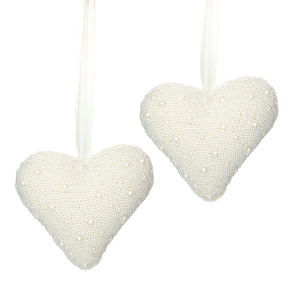 Sugar & Spice Bead Embroidered Plush Hangings / Cream/ 8" / Set of 2 - trunkin.in