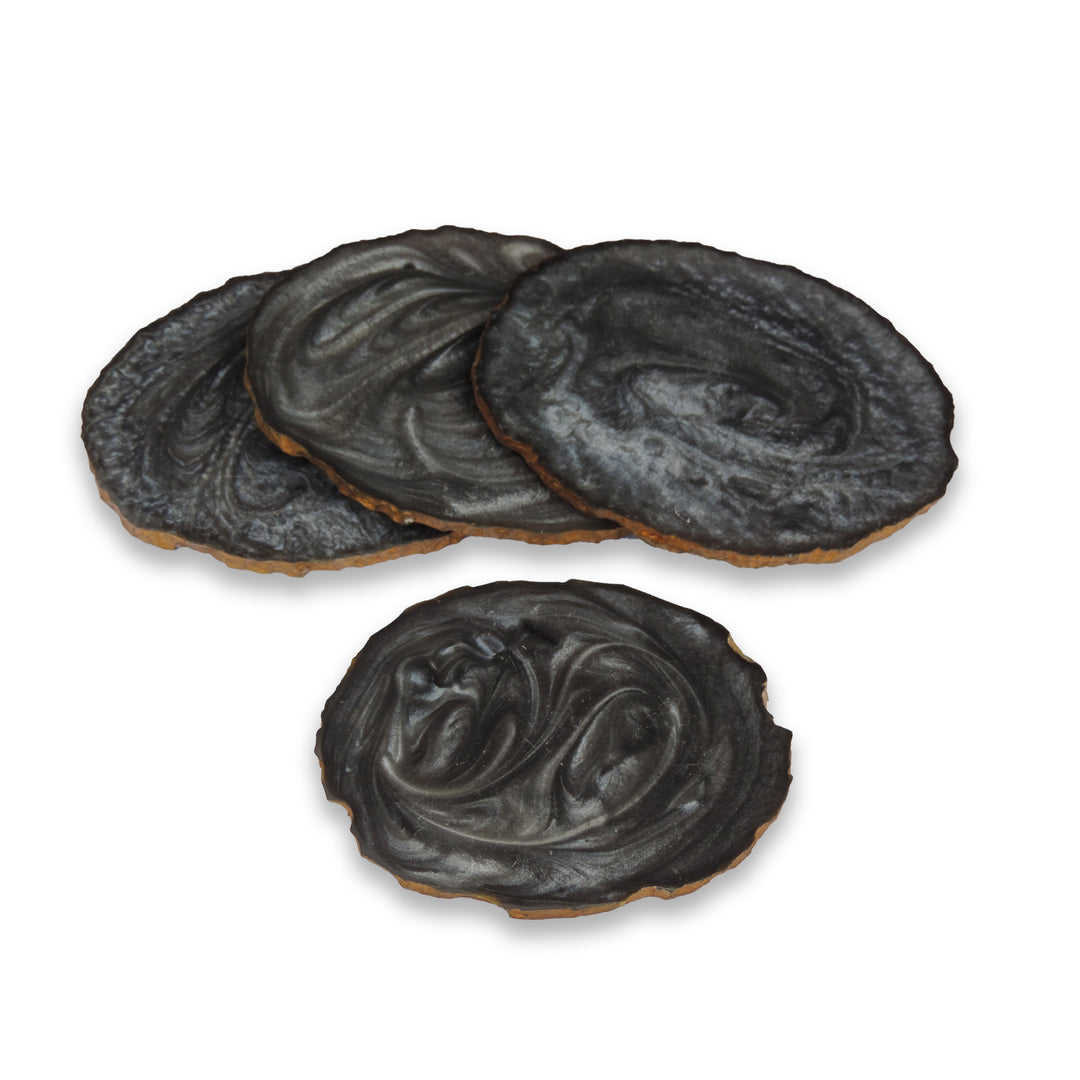 Linen by Trunkin'/ Resin Coaster Set of 4/ Grey/ 4"
