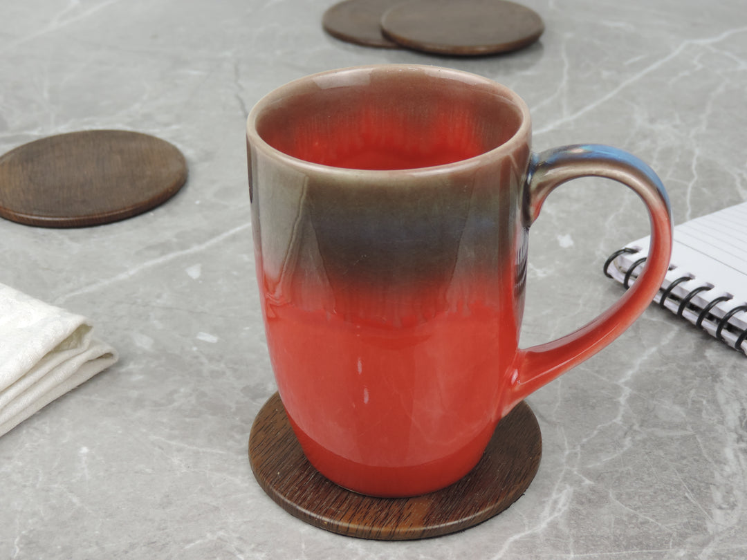 Dinnerware Collection Red With Blue Mugs Set of 2 - 9x10 cm