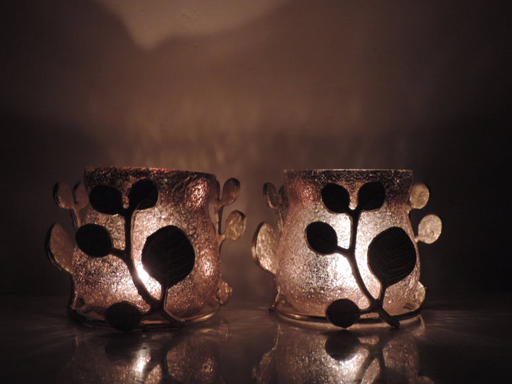 Ainaa Collection - Set of 2 Glass Votive -  Copper