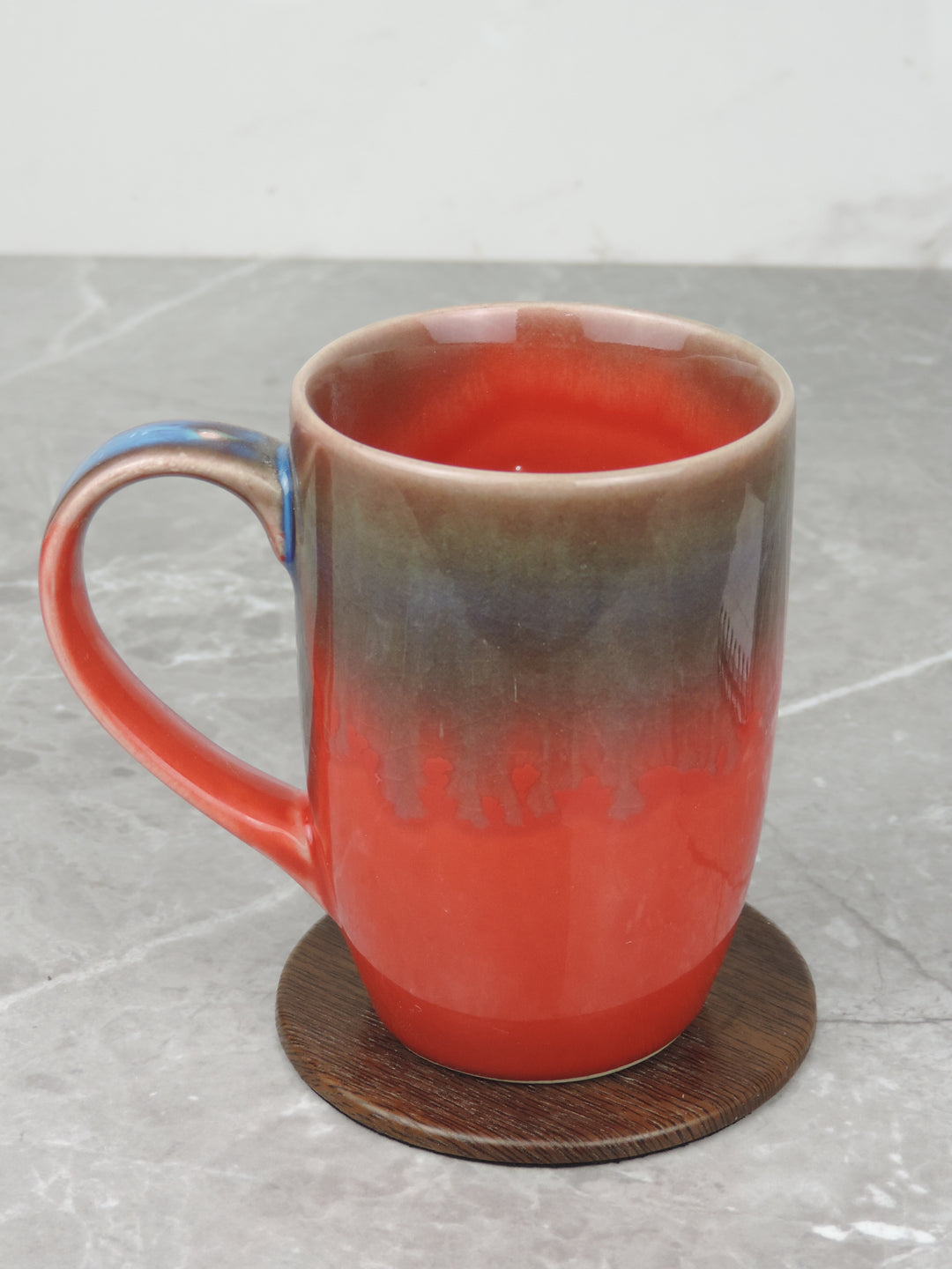 Dinnerware Collection Red With Blue Mugs Set of 2 - 9x10 cm