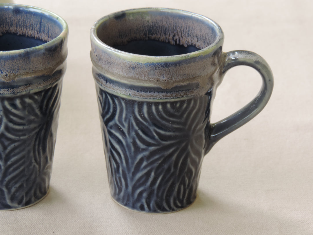 Navy Blue Mugs Set of 2 - ‎10.16 x 7.62 x 12.7 cm