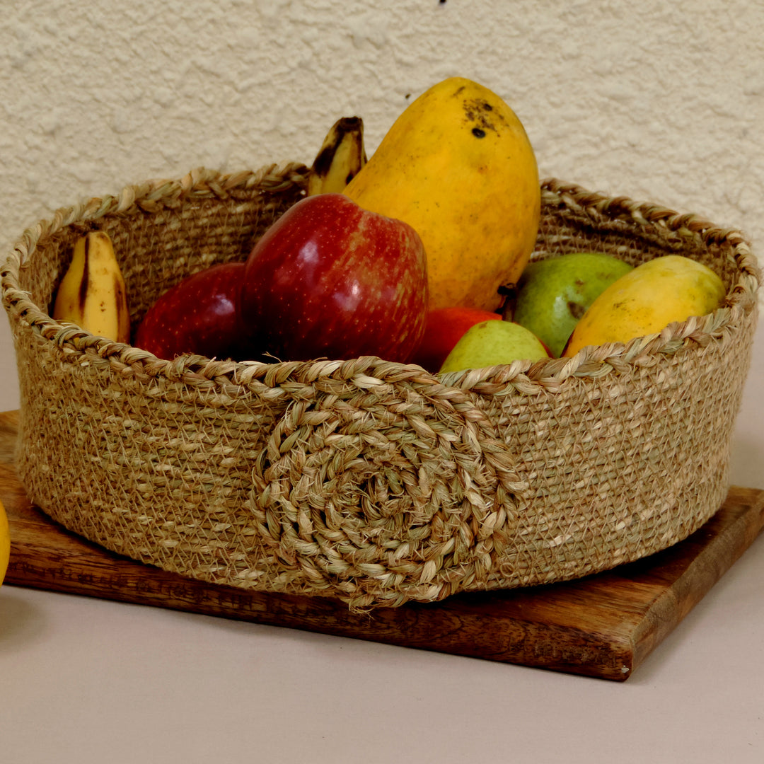 Seagrass Utility Basket - Black & Natural - Set of 3