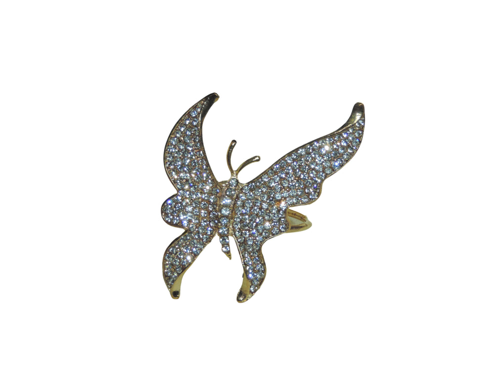 Butterfly Jewelled Napkin Rings Set Of 4 - Gold - trunkin.in
