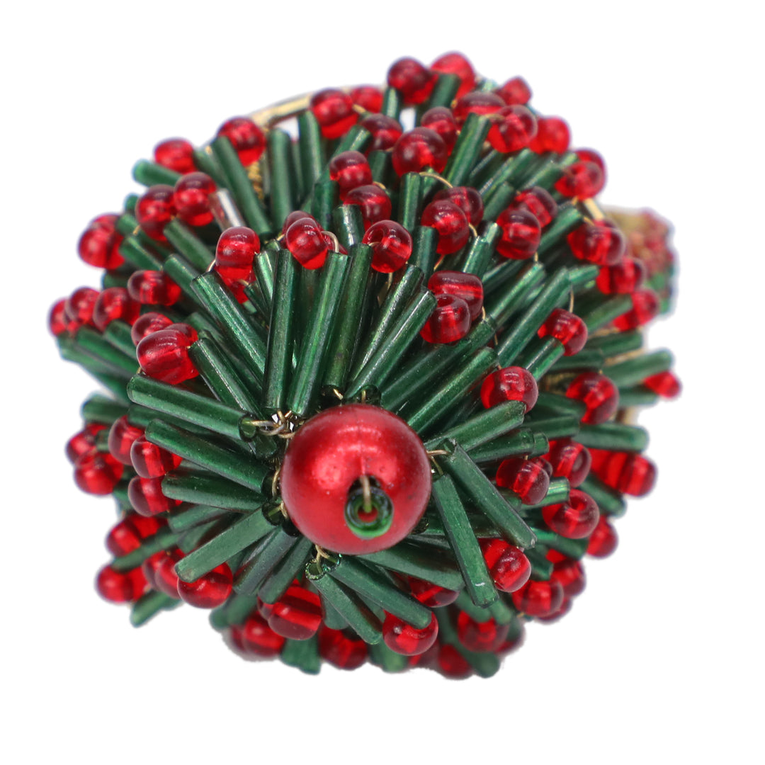 Yule Tree Napkin Rings / Red, Green / 2"x4" / Set of 4 - trunkin.in