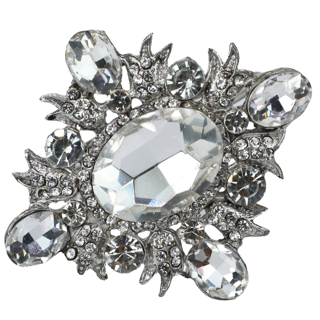 Bold & Beautiful Jeweled Napkin Rings / Silver / 2.80"x2' / Set of 4 - trunkin.in