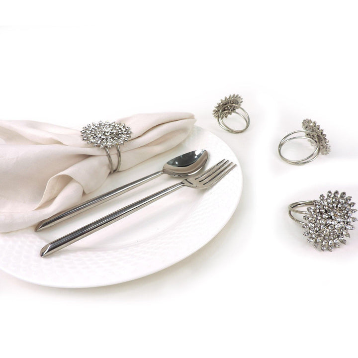 The 'Glitterah' Place Setting for 4 - Placemats, Chargers, Napkin Rings & Table Runner - trunkin.in