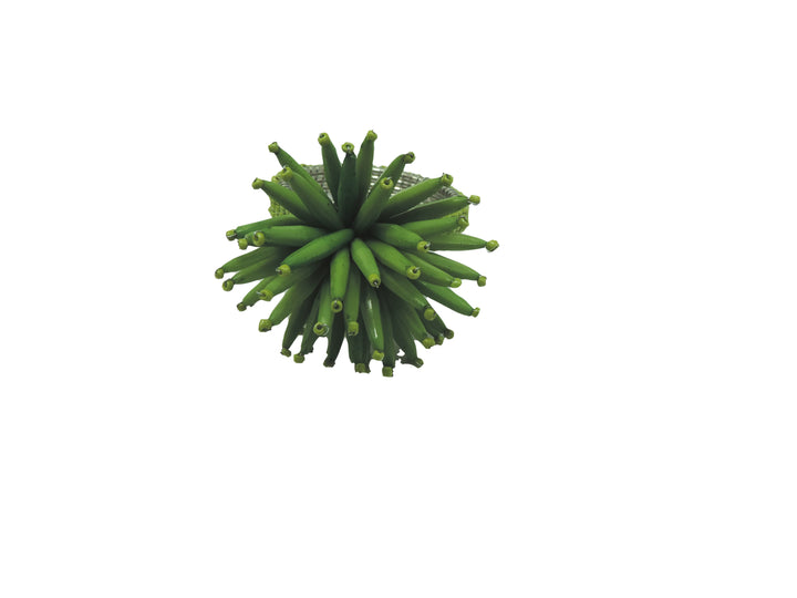 Beaded Thistle Napkin Ring / 2.25"x3" / Set of 4 / Green