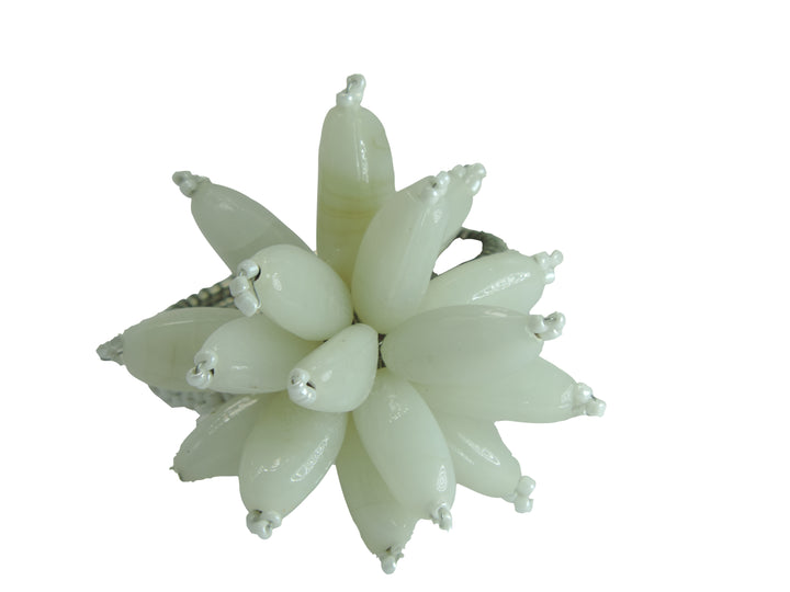 Blossom Napkin Ring / 2"x3" / Set of 4 / White